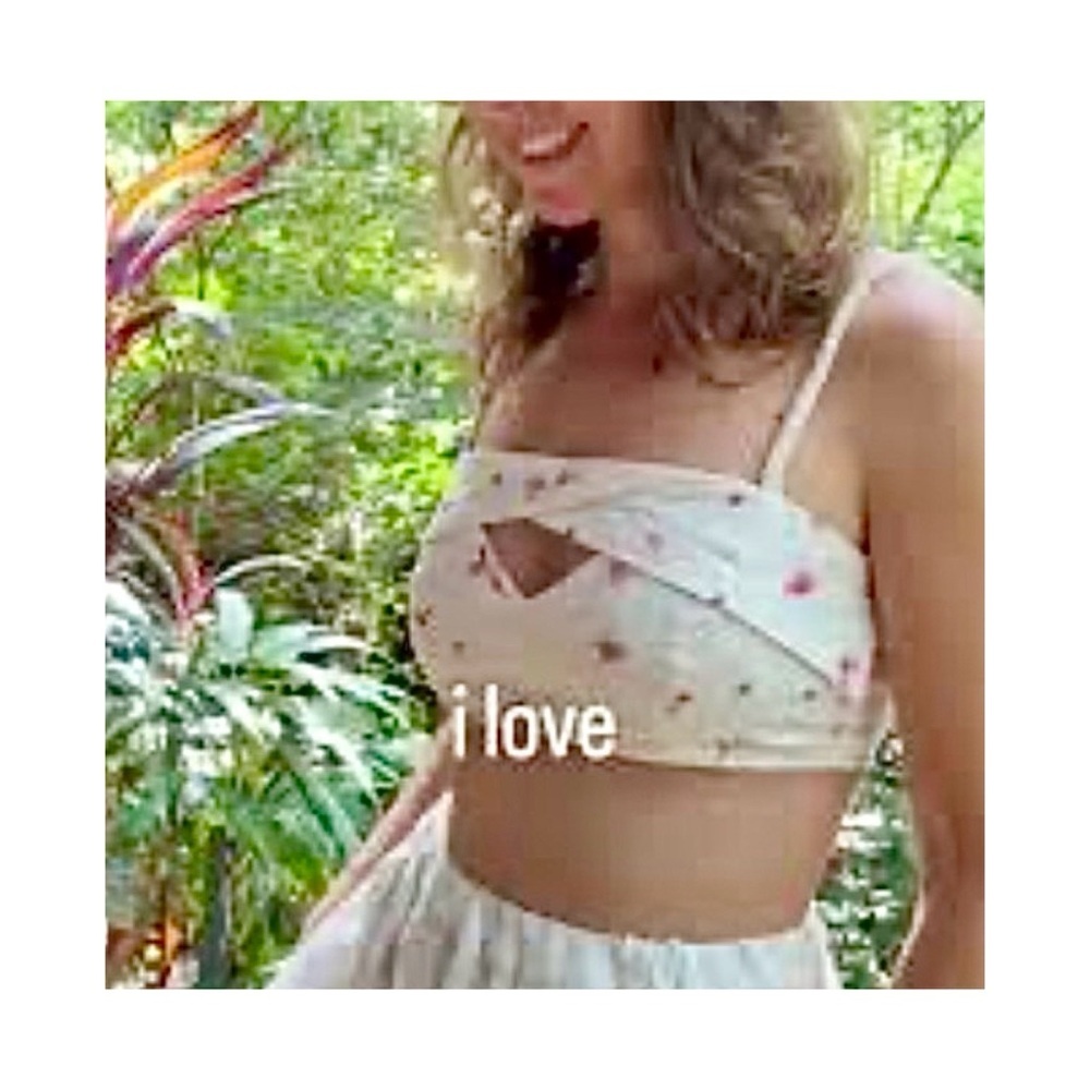 H&M linen blend floral bralette